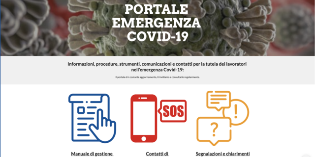 Portale Emergenza Covid-19, per uso interno e comunicazioni con il personale Portale Emergenza Covid-19, per uso interno e comunicazioni con il personale